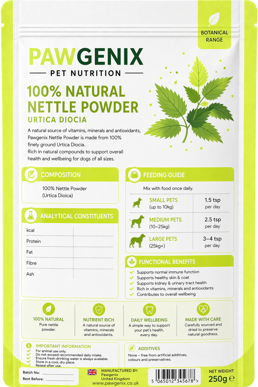 Pawgenix 100% Natural Nettle Powder